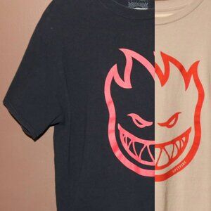Spitfire Big Logo Two T Shirt's Black/Red/Grey Sz Large Bundle Skateboarding Sk8